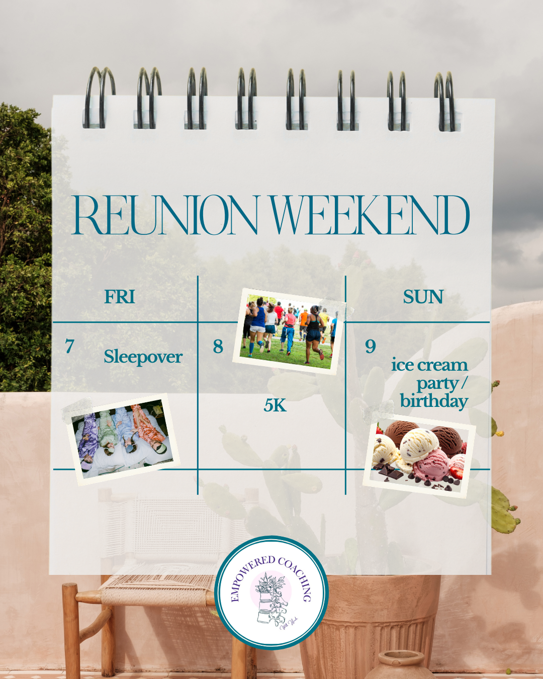Simplified Reunion coordination calendar